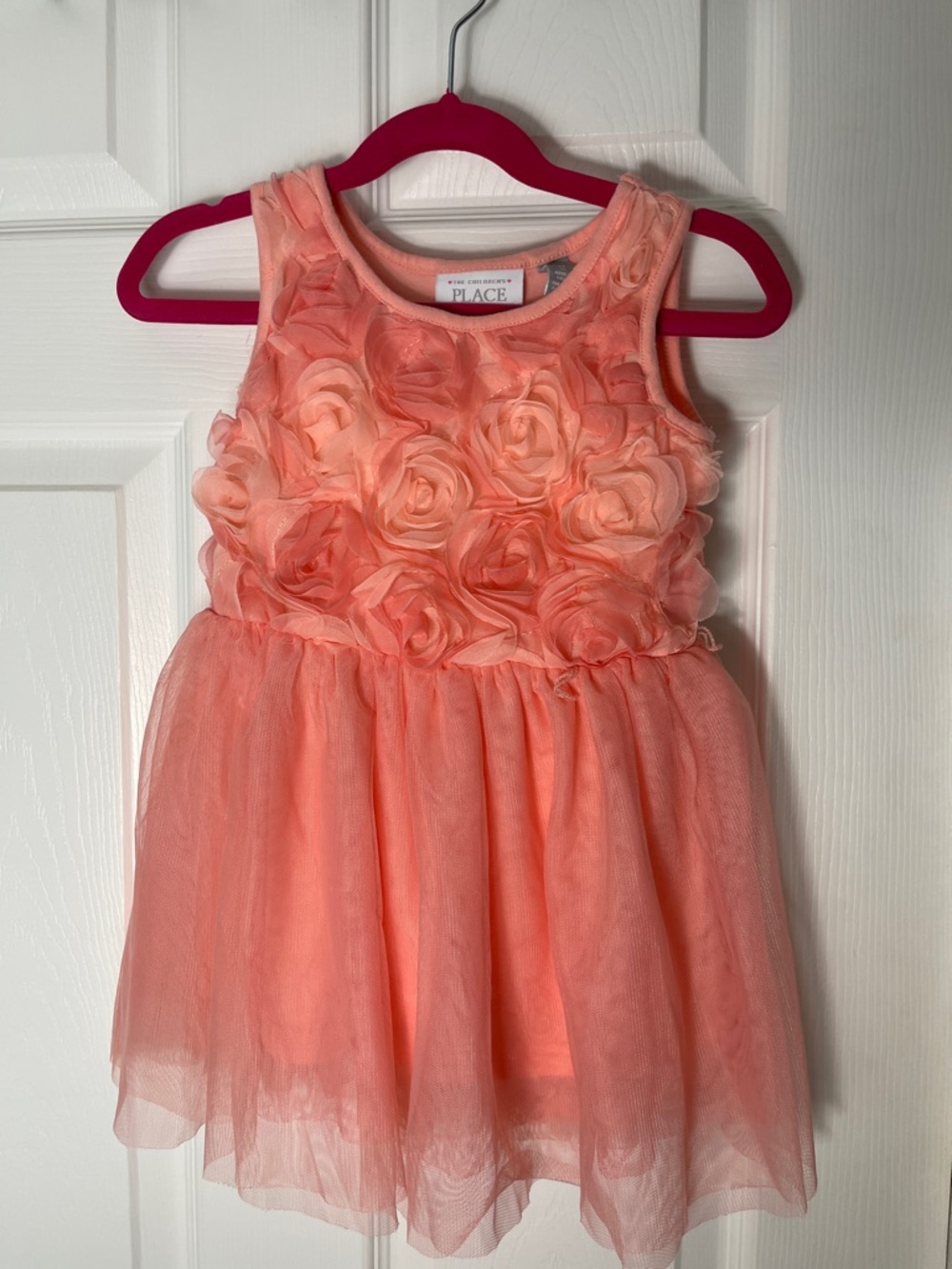 The Children's Place Peach Floral Tulle Dress